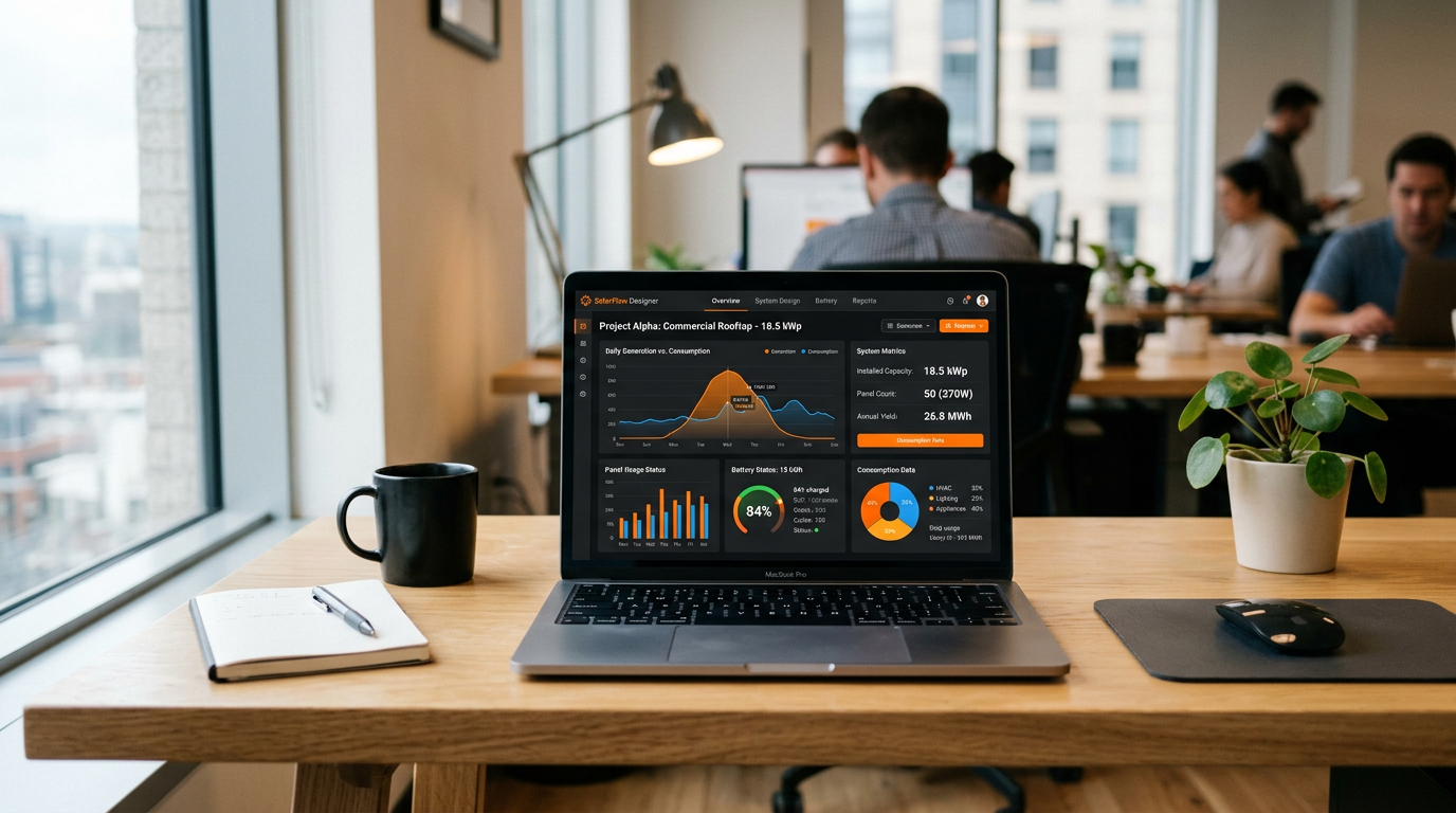 Interface de dimensionnement PV SolairePro