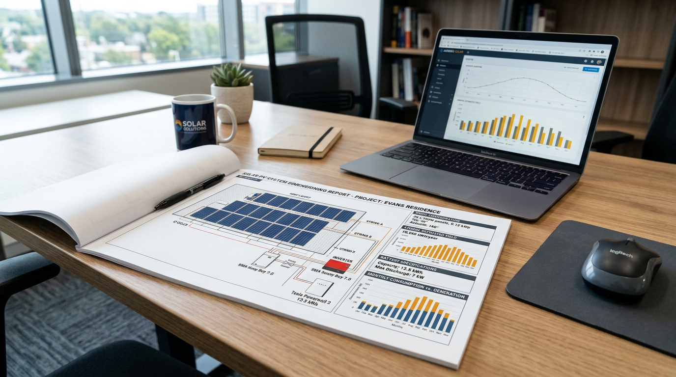 Rapport PDF et schéma de dimensionnement